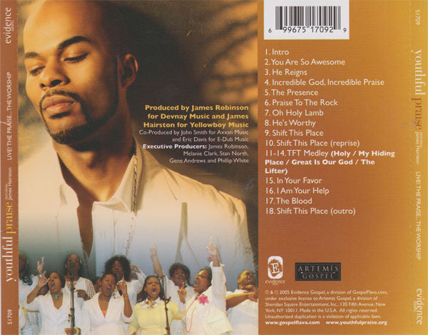 Youthful Praise Featuring James Hairston* : Live! The Praise... The Worship (CD, Album)