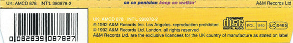 Ce Ce Peniston : Keep On Walkin' (CD, Single)
