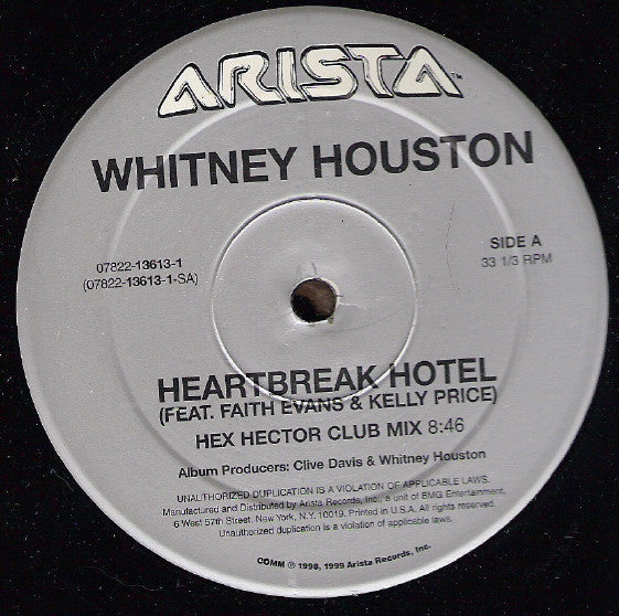 Whitney Houston Feat. Faith Evans & Kelly Price : Heartbreak Hotel / It's Not Right But It's Okay (The Dance Mixes) (3x12", S/Edition)