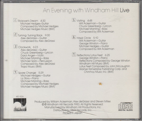 Various : An Evening With Windham Hill Live (CD, Album)