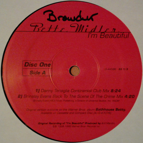 Bette Midler : I'm Beautiful (2x12")