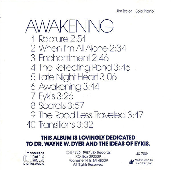 Jim Bajor : Awakening (CD, Album)