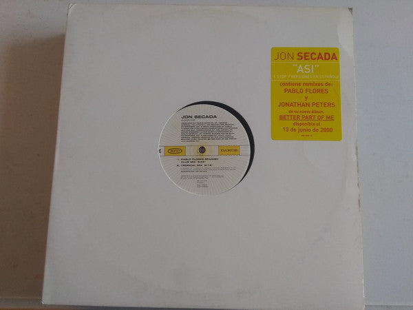 Jon Secada : Asi (Stop Versiones En Español) (12", Promo)