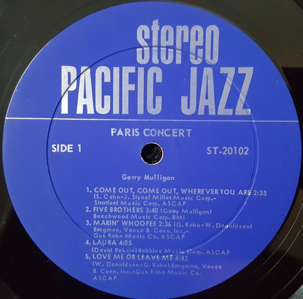 Gerry Mulligan Quartet : Paris Concert (LP, Album, RE, Gat)