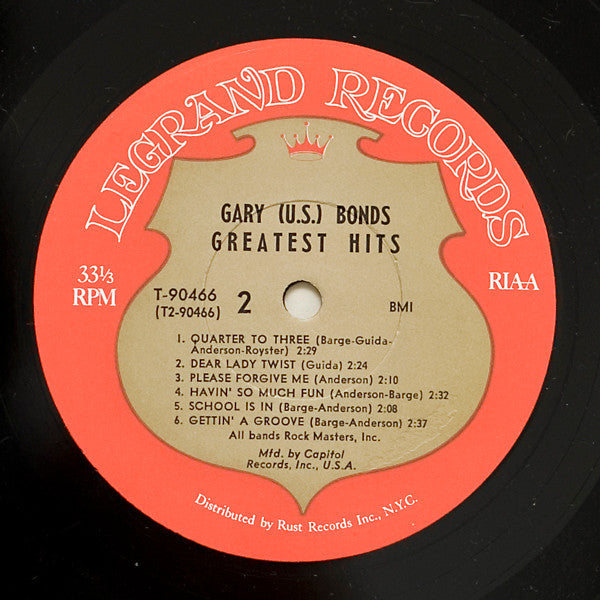 Gary U.S. Bonds : The Greatest Hits Of Gary (U. S.) Bonds (LP, Comp, Mono, Club, RE)