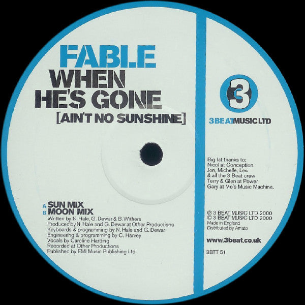 Fable : When He's Gone (Ain't No Sunshine) (12")