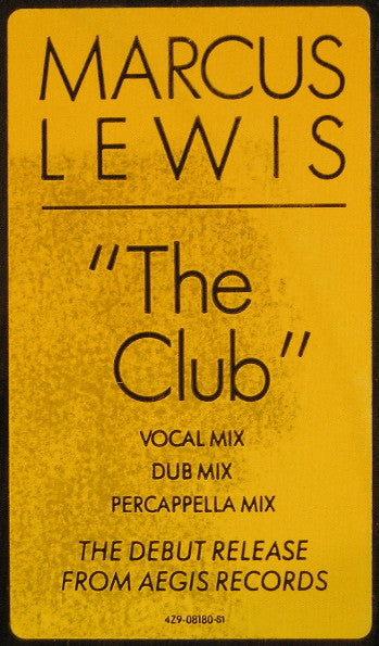 Marcus Lewis : The Club (12")