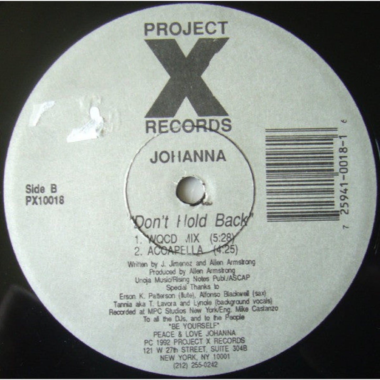 A B*tch Named Johanna - Don't Hold Back (12")