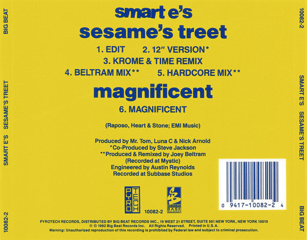 Smart E's : Sesame's Treet (CD, Maxi)