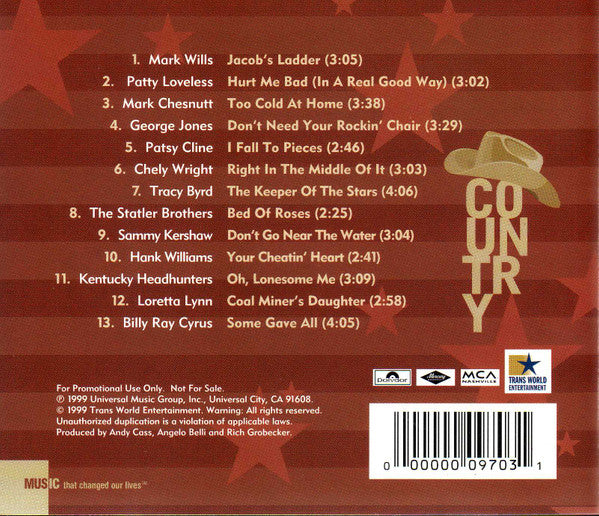 Various : Country Music That Changed Our Lives (CD, Comp, Promo)