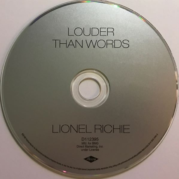 Lionel Richie : Louder Than Words (CD, Album, Club)