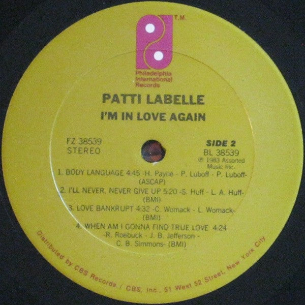 Patti LaBelle : I'm In Love Again (LP, Album)
