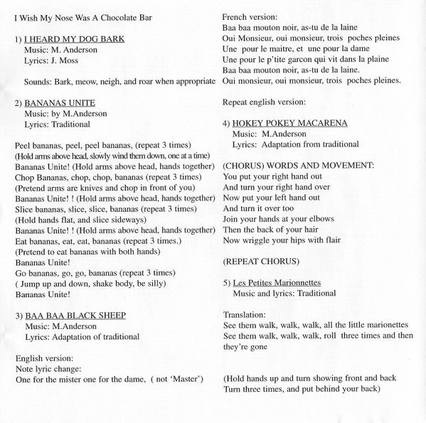 Michael & Jello : I Wish My Nose Was A Chocolate Bar (CD, Album)