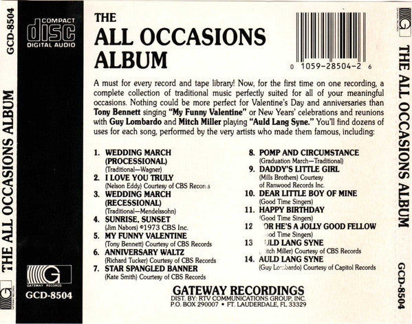 Various : All Occasions Album (CD, Album)