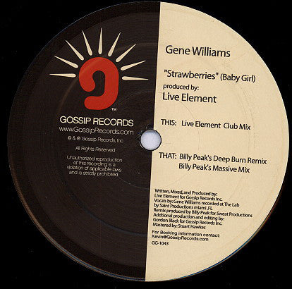Gene Williams : Strawberries (Baby Girl) (12")