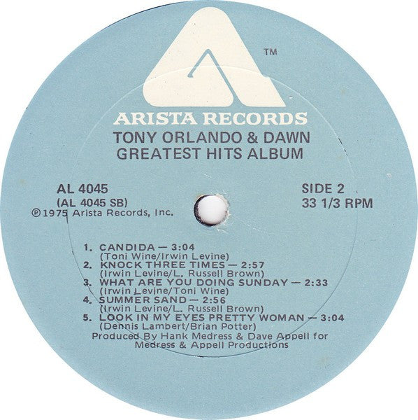 Tony Orlando & Dawn - Greatest Hits (LP) - Discogs image 4