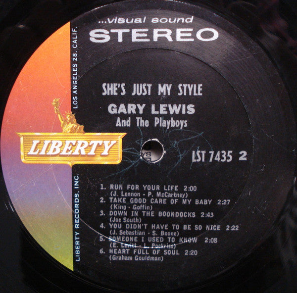 Gary Lewis & The Playboys - She's Just My Style (LP) - Discogs image 4