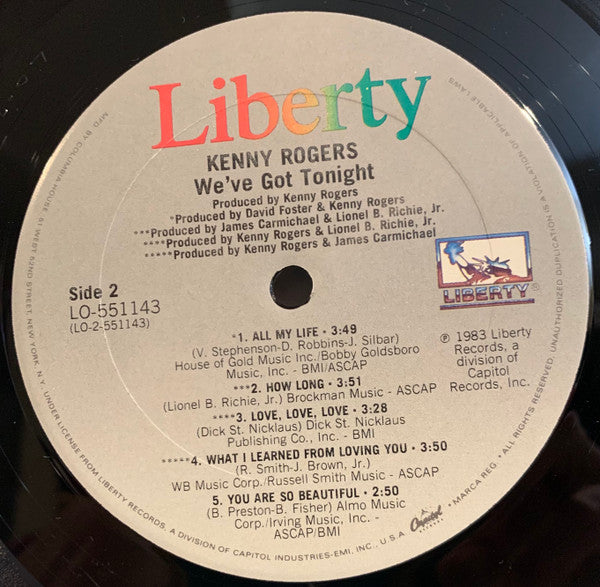 Kenny Rogers - We've Got Tonight (LP) - Discogs image 4