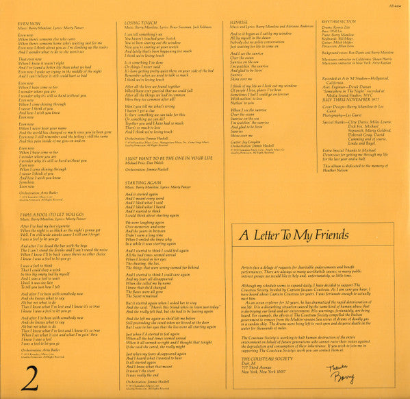 Barry Manilow - Even Now (LP) - Discogs image 6