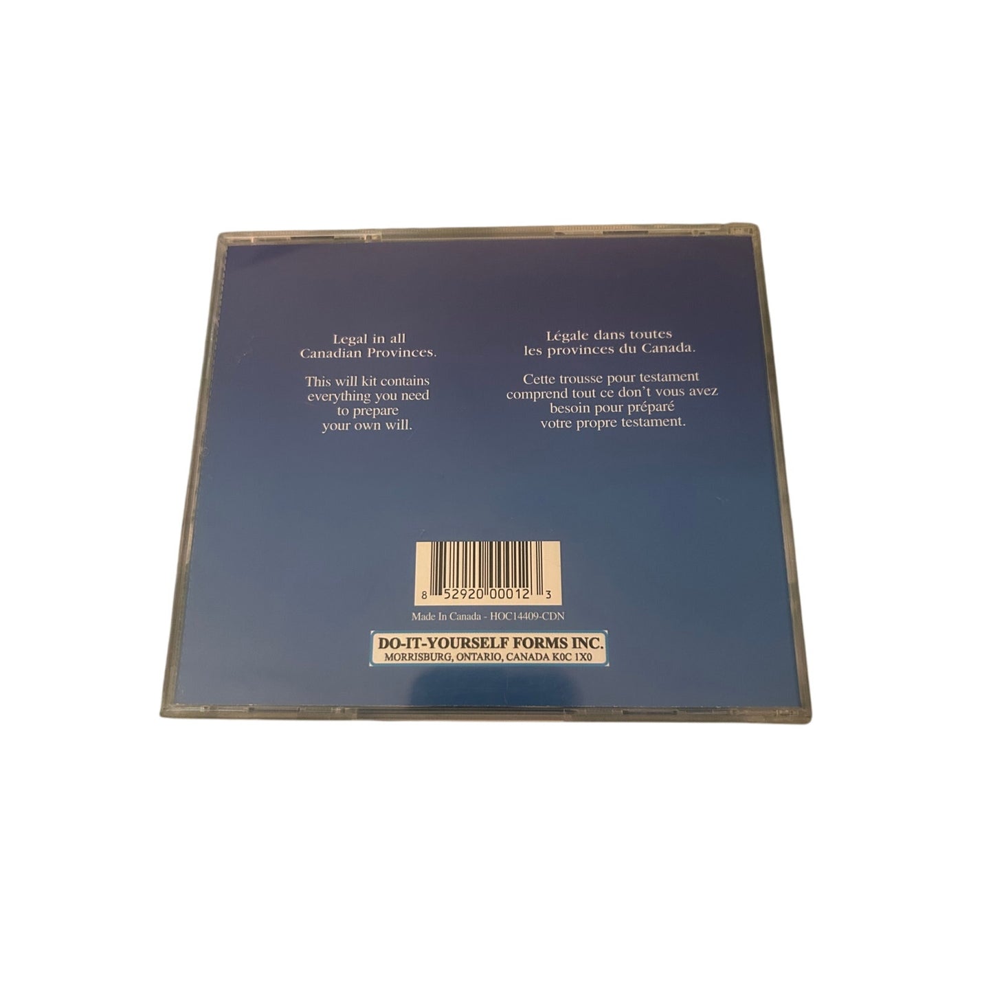 Do-it-Yourself Forms Inc. - Will Kit On CD-Rom (Software CD)