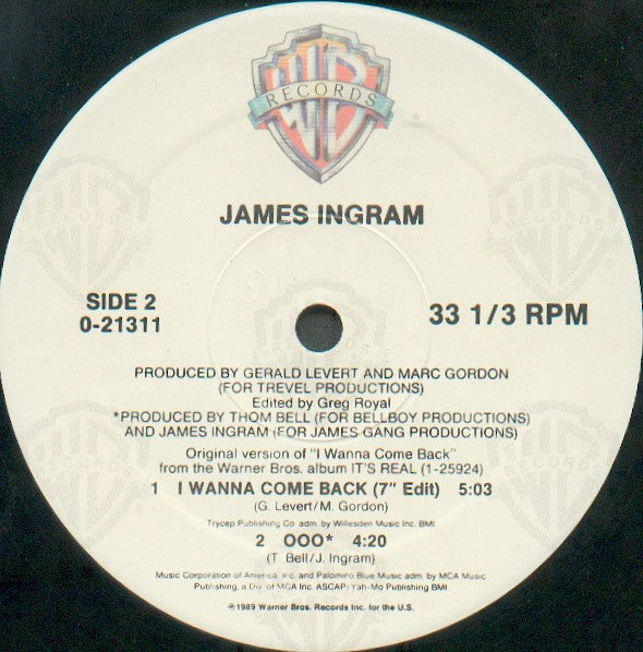 James Ingram : I Wanna Come Back (12", Maxi)