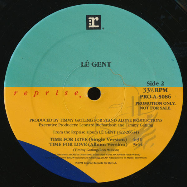 Lé Gent : Time For Love (12", Promo)