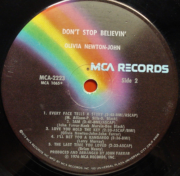 Olivia Newton-John : Don't Stop Believin' (LP, Album, Glo)