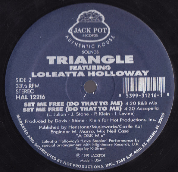 Triangle (6) Featuring Loleatta Holloway : Set Me Free (Do That To Me) (12")