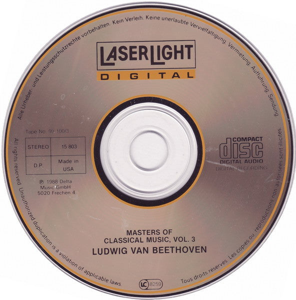 Ludwig van Beethoven : Masters Of Classical Music, Vol.3: Beethoven (CD, Comp)