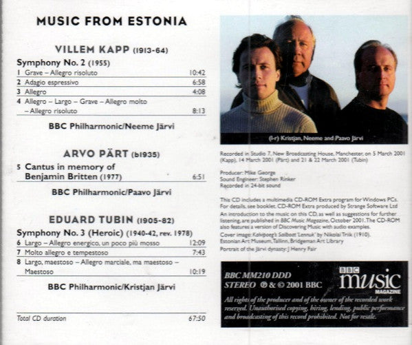 Arvo Pärt · Villem Kapp · Eduard Tubin - BBC Philharmonic / Paavo Järvi, Kristjan Järvi & Neeme Järvi : Baltic Voyage (Heroic Symphonies From Estonia) (CD, Album, Enh)