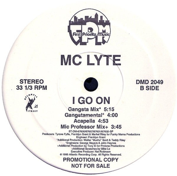 MC Lyte : I Go On (12", Single, Promo)