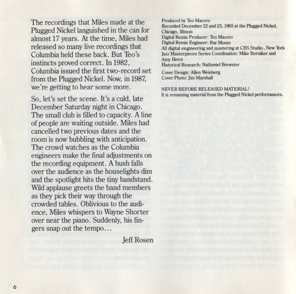 Miles Davis : Cookin' At The Plugged Nickel (CD, Album, RM)