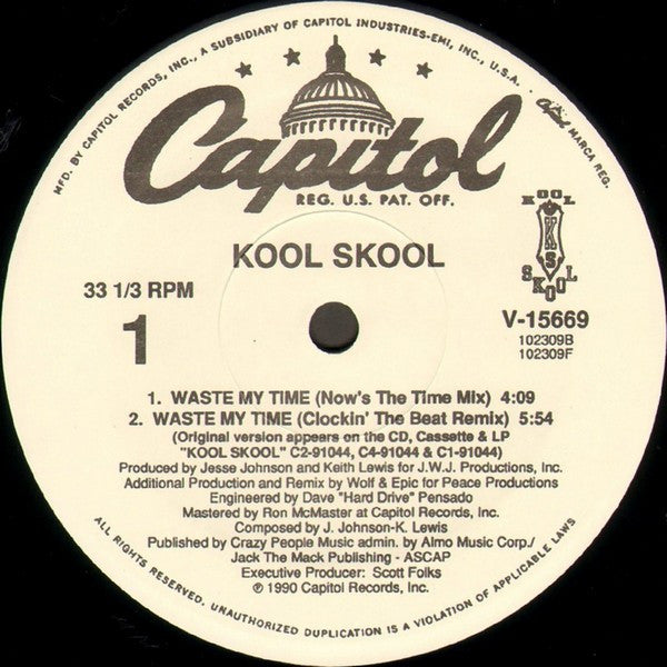 Kool Skool : Waste My Time (12")