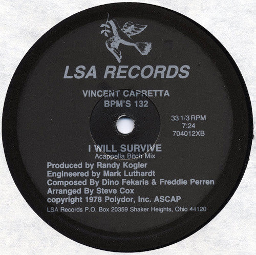 Vincent Capretta : I Will Survive (12")