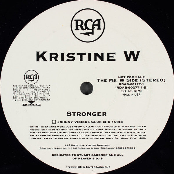 Kristine W : Stronger (12", Promo)