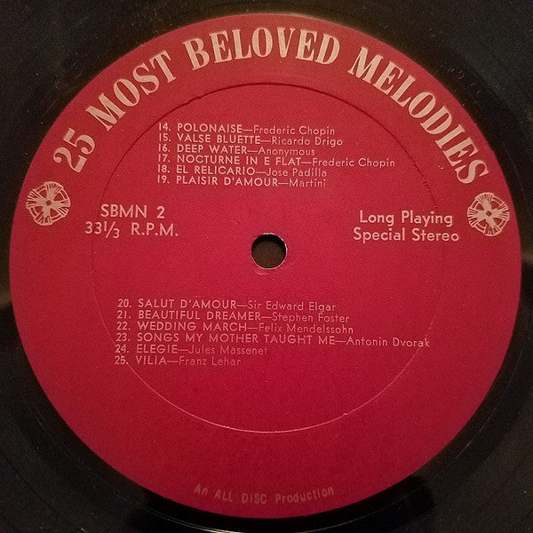 Various : 25 Most Beloved Melodies (LP, Comp, RE)