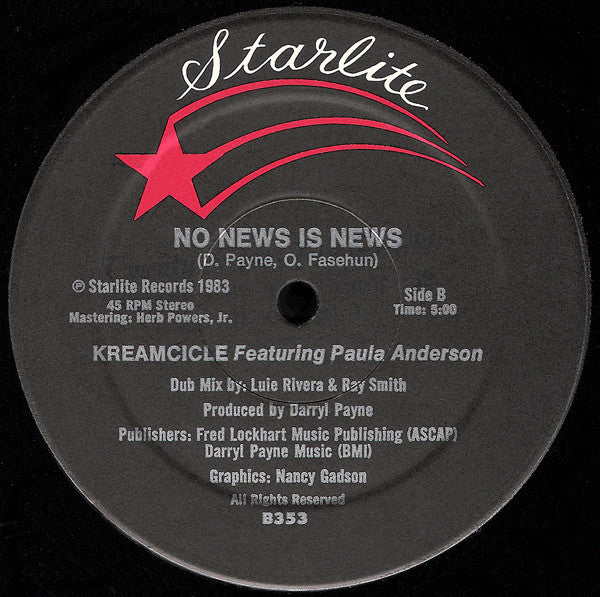 Kreamcicle Featuring Paula Anderson : No News Is News (12")
