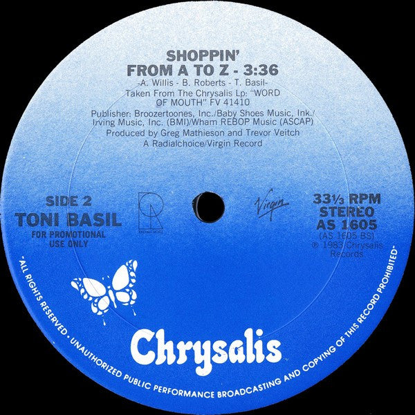 Toni Basil : Shoppin' From A To Z (Special Club Mix) (12", Promo)