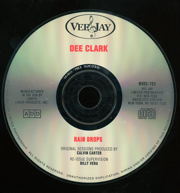 Dee Clark : "Rain Drops" (CD, Comp, Mono)