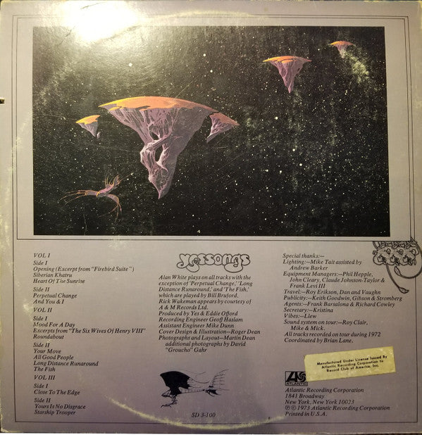 Yes : Yessongs (3xLP, Album, Club, Roc)