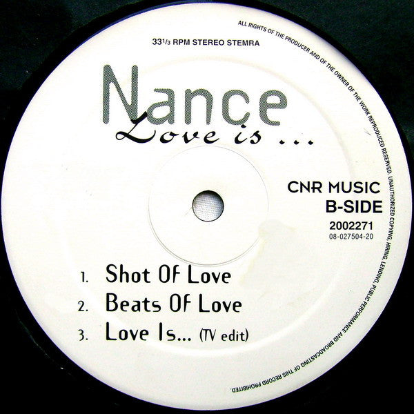 Nance : Love Is... (12")
