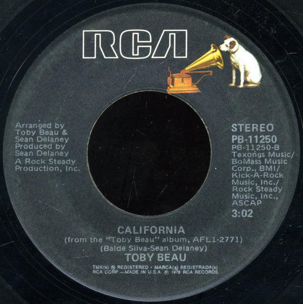 Toby Beau : My Angel Baby (7", Single, Ind)