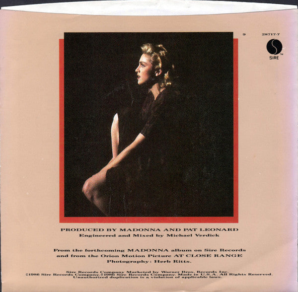 Madonna : Live To Tell (7", Single, SRC)