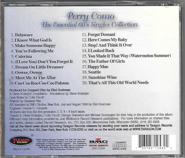 Perry Como : The Essential 60's Singles Collection (CD, Comp)