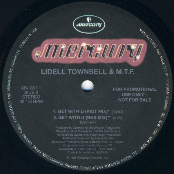 Lidell Townsell & M.T.F. : Get With U (12", Promo)