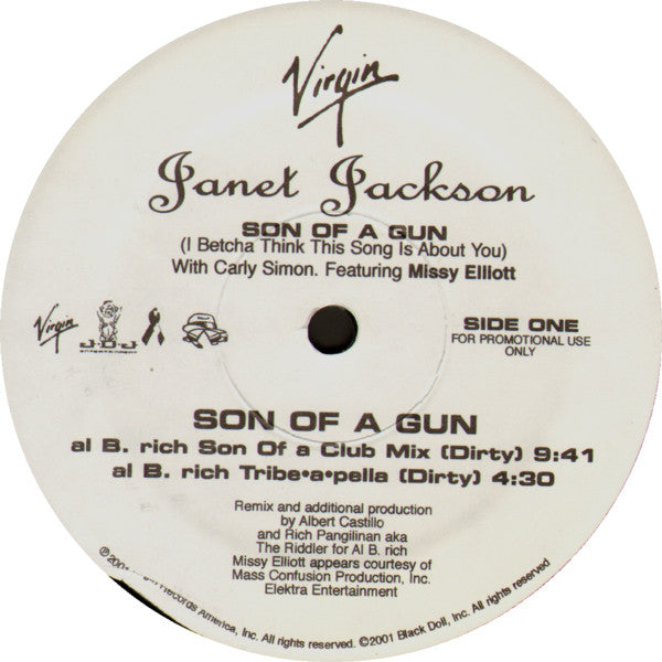 Janet Jackson With Carly Simon Featuring Missy Elliott : Son Of A Gun (I Betcha Think This Song Is About You) (12", Promo)