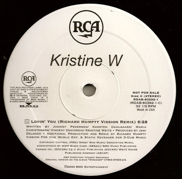 Kristine W : Lovin' You (Disk 2 Of 2) (2x12", Promo)