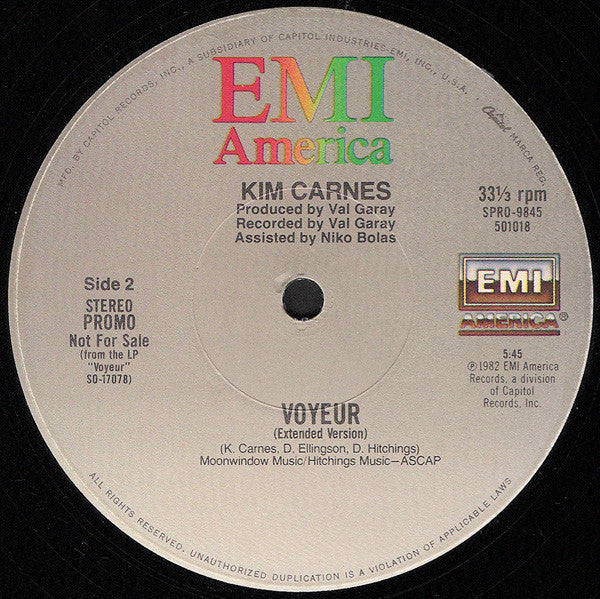 Kim Carnes : Voyeur (Extended Version) (12", Promo)