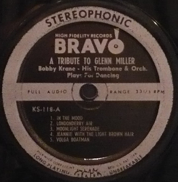 Bobby Krane And His Orchestra : A Tribute To Glenn Miller (LP, Album)