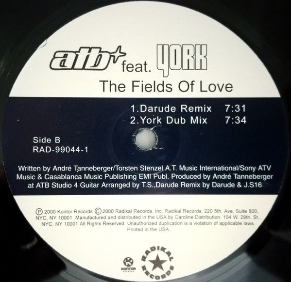 ATB Feat. York : The Fields Of Love (12")